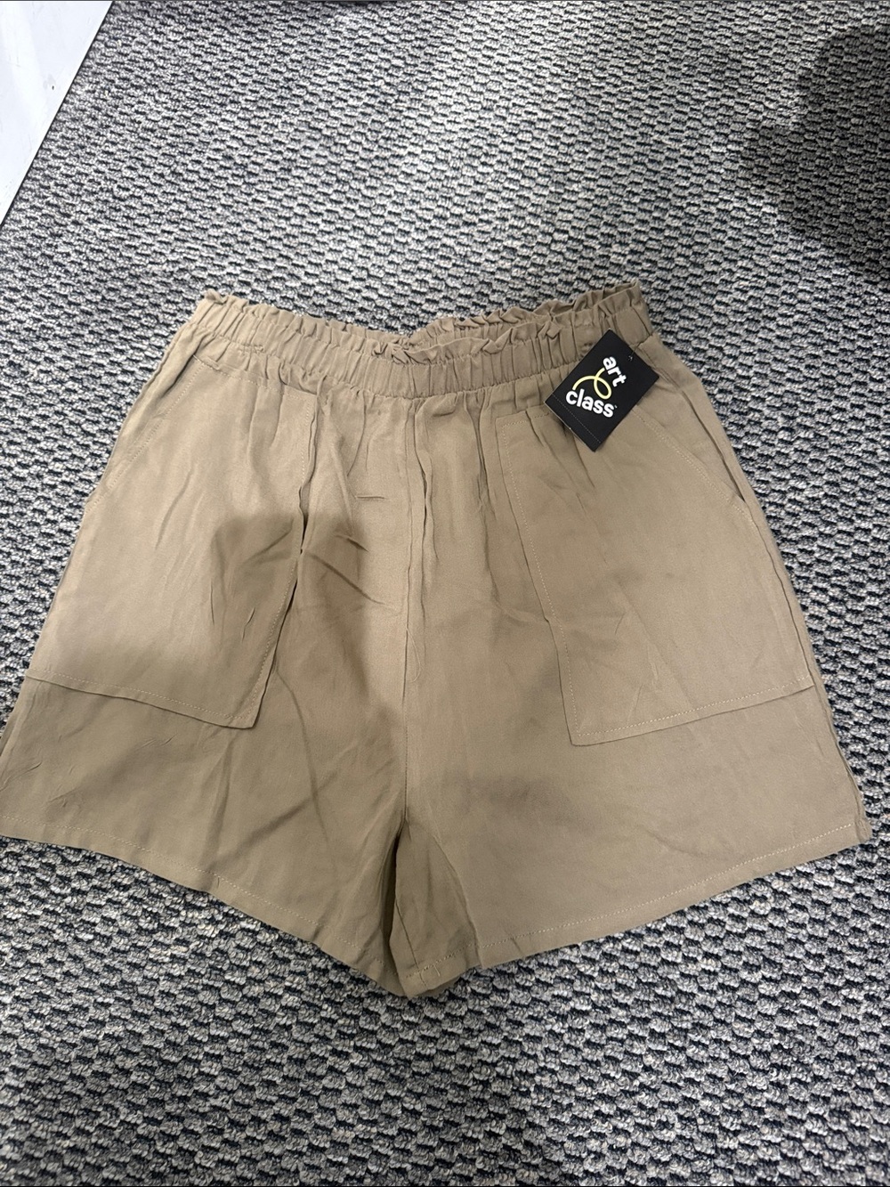 art class Tan Elastic Waist Girls' Shorts